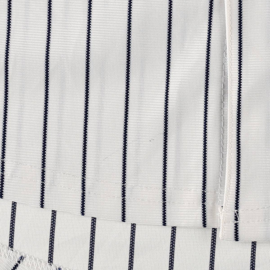 Majestic MLB NEW YORK YANKEES Stripe Pattern Game Shirt Baseball Shirt Men's Size L unclear white type Vintage Second Hand