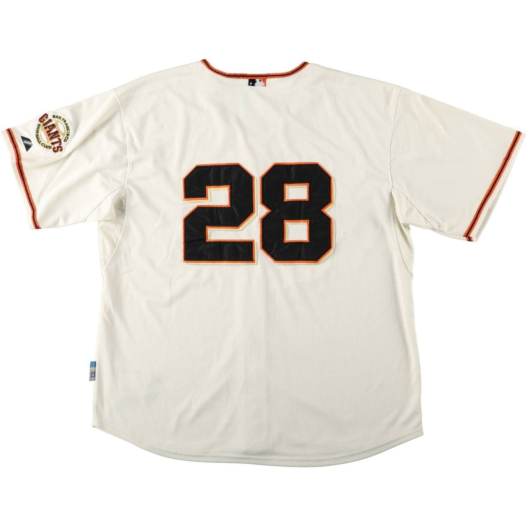 Majestic COOL BASE MLB San Francisco Giants Game Shirt Baseball Shirt Men's XL (approx.) unclear ivory Vintage Second Hand