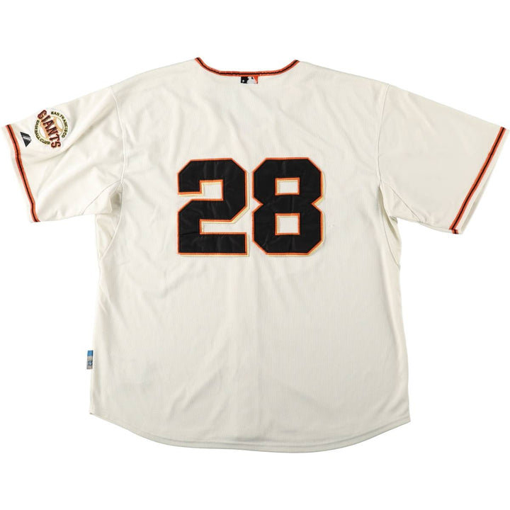 Majestic COOL BASE MLB San Francisco Giants Game Shirt Baseball Shirt Men's XL (approx.) unclear ivory Vintage Second Hand