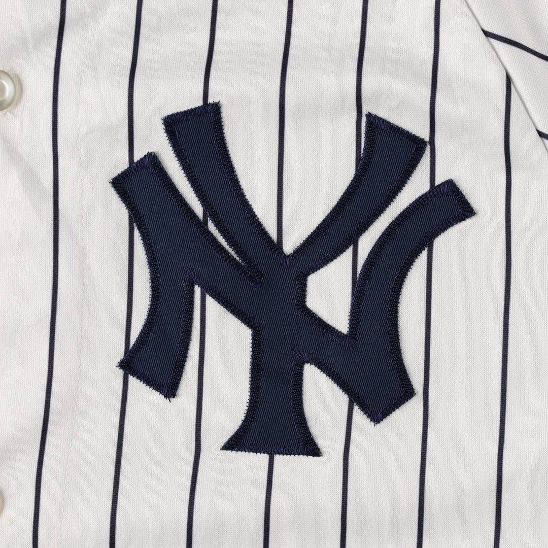 Majestic MLB NEW YORK YANKEES Stripe Pattern Game Shirt Baseball Shirt Men's Size L polyester white type Vintage Second Hand