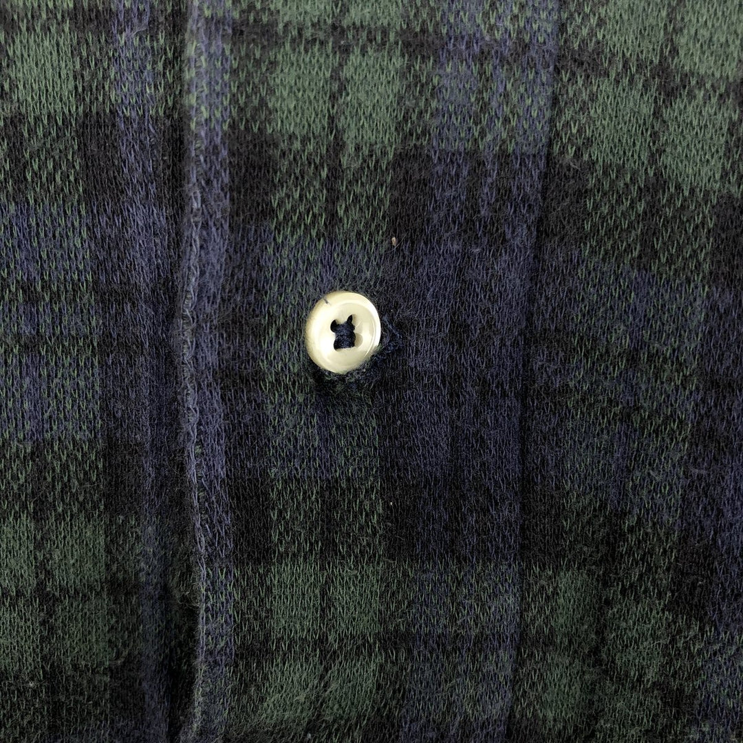 Ralph Lauren POLO by Ralph Lauren Black Watch Check Long Sleeve Check Polo Shirt, Made in Canada, Men's Size XL (approx.) cotton blue type Vintage Second Hand