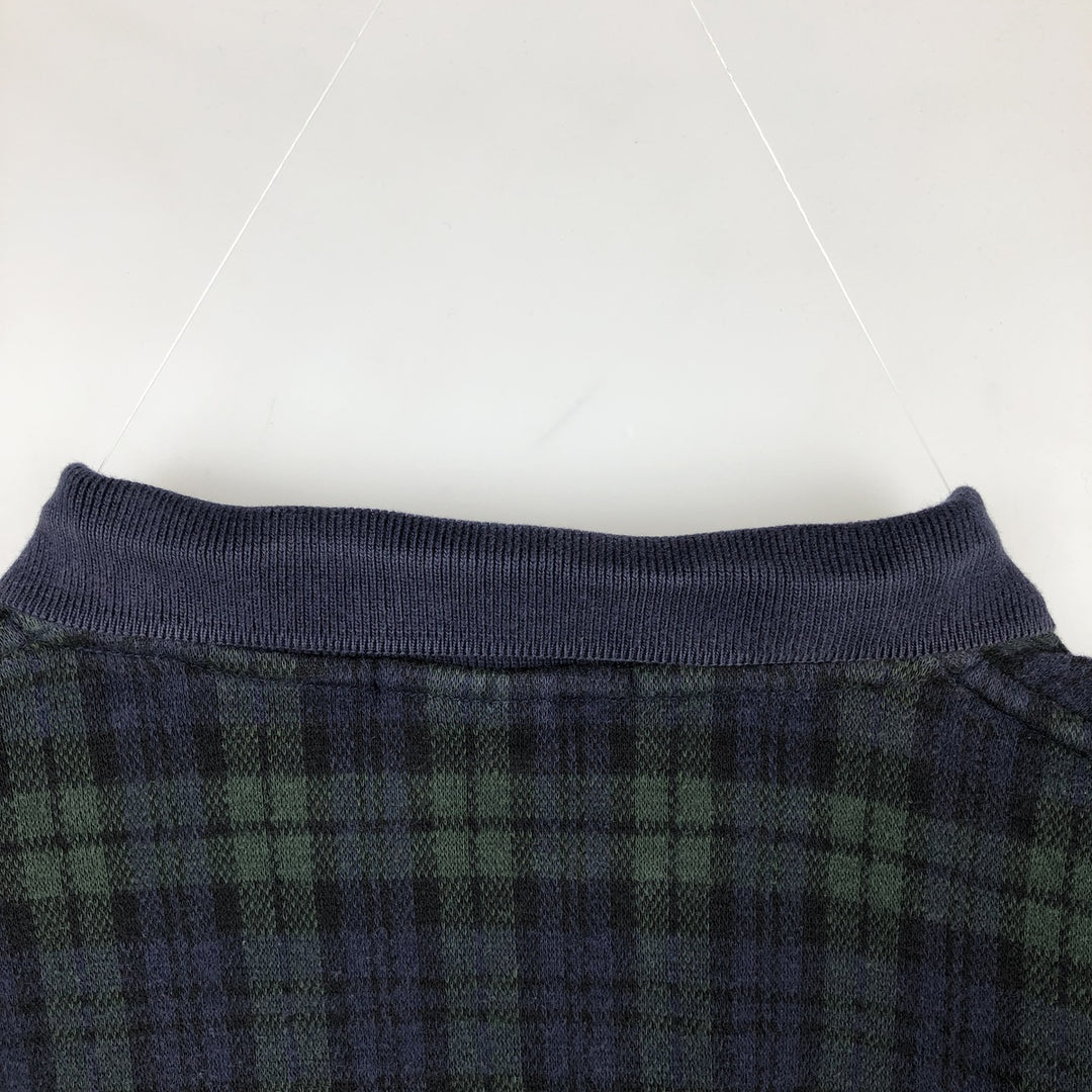 Ralph Lauren POLO by Ralph Lauren Black Watch Check Long Sleeve Check Polo Shirt, Made in Canada, Men's Size XL (approx.) cotton blue type Vintage Second Hand