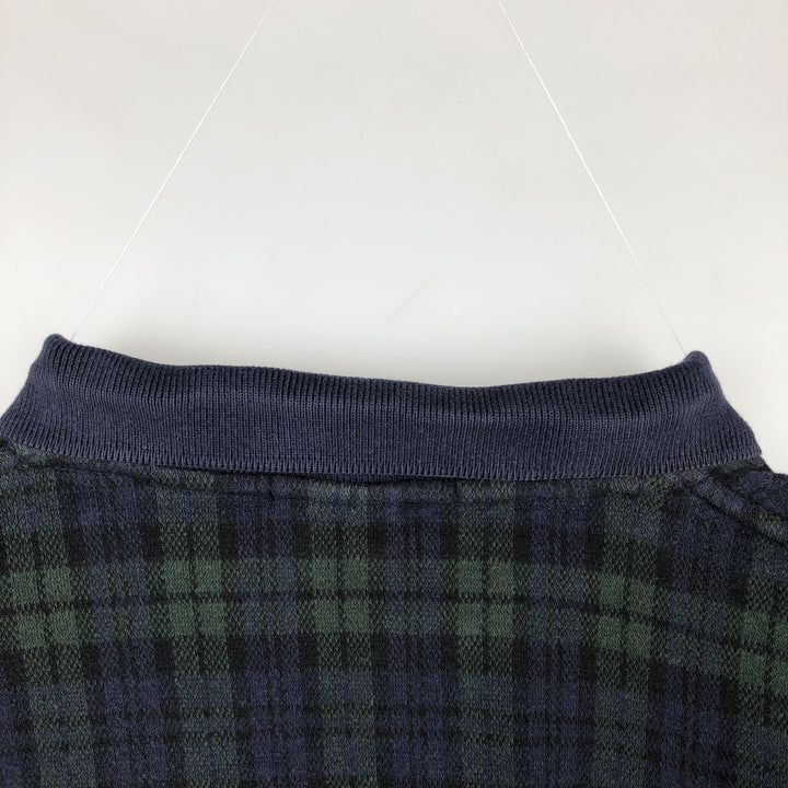Ralph Lauren POLO by Ralph Lauren Black Watch Check Long Sleeve Check Polo Shirt, Made in Canada, Men's Size XL (approx.) cotton blue type Vintage Second Hand