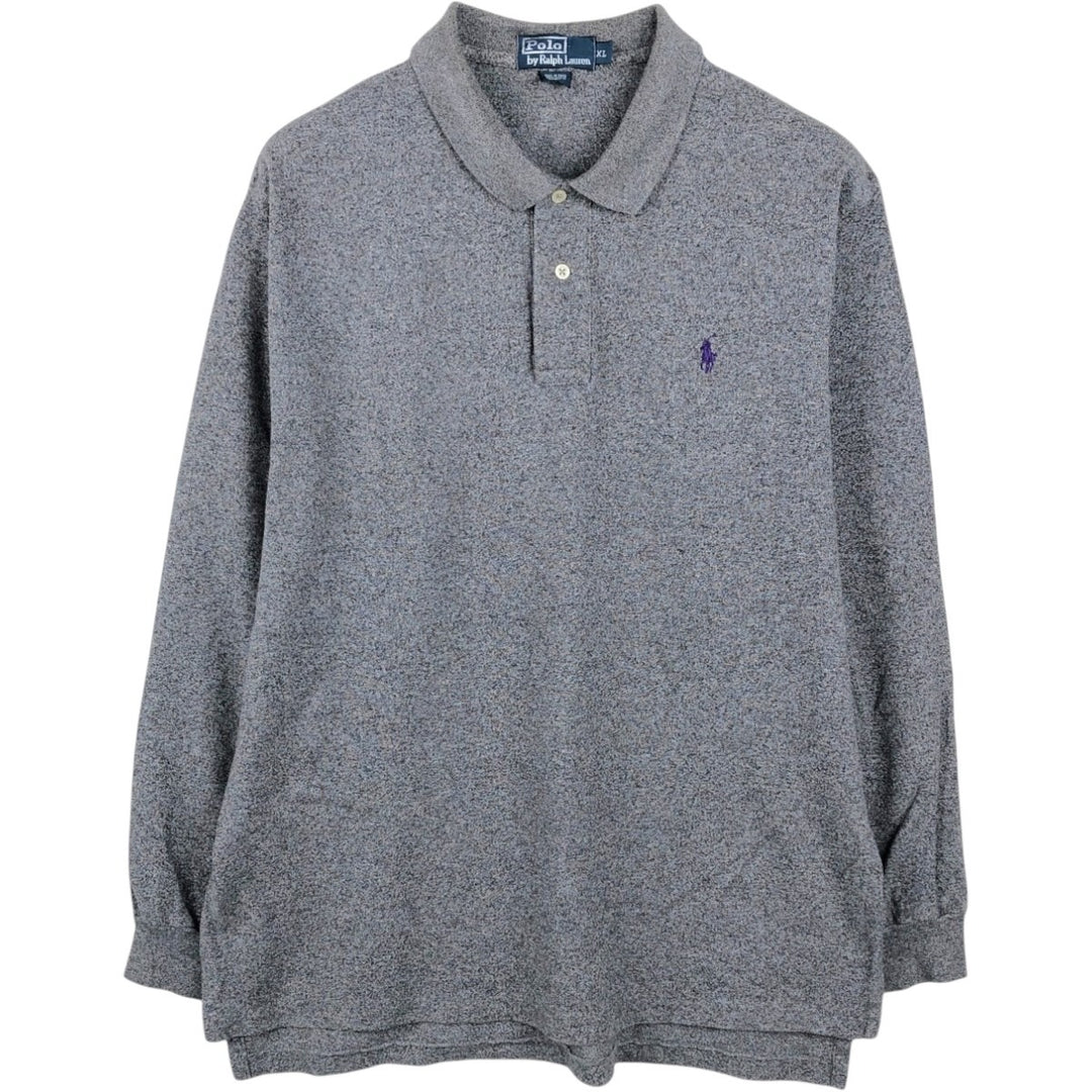 Ralph Lauren POLO by Ralph Lauren long sleeve polo shirt, men's XL size cotton gray type Vintage Second Hand