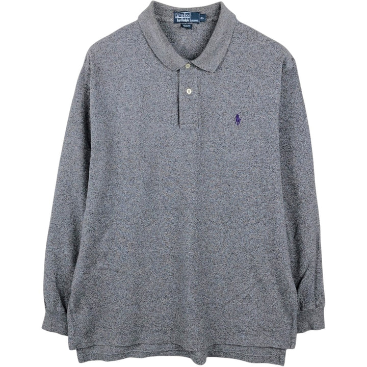 Ralph Lauren POLO by Ralph Lauren long sleeve polo shirt, men's XL size cotton gray type Vintage Second Hand