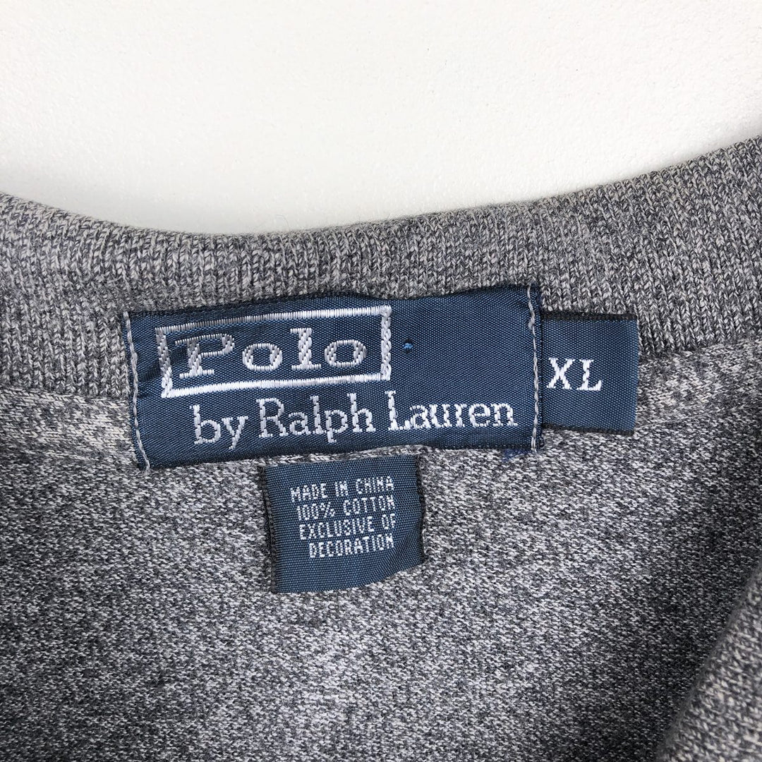 Ralph Lauren POLO by Ralph Lauren long sleeve polo shirt, men's XL size cotton gray type Vintage Second Hand