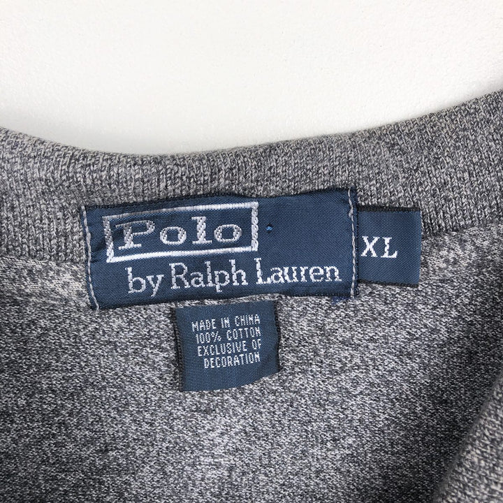 Ralph Lauren POLO by Ralph Lauren long sleeve polo shirt, men's XL size cotton gray type Vintage Second Hand