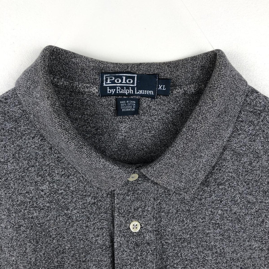 Ralph Lauren POLO by Ralph Lauren long sleeve polo shirt, men's XL size cotton gray type Vintage Second Hand
