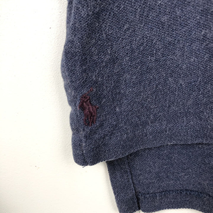 Ralph Lauren POLO by Ralph Lauren CUSTOM FIT Long-Sleeve Polo Shirt, Made in USA, Men's Size M (approx.) cotton navy blue type Vintage Second Hand