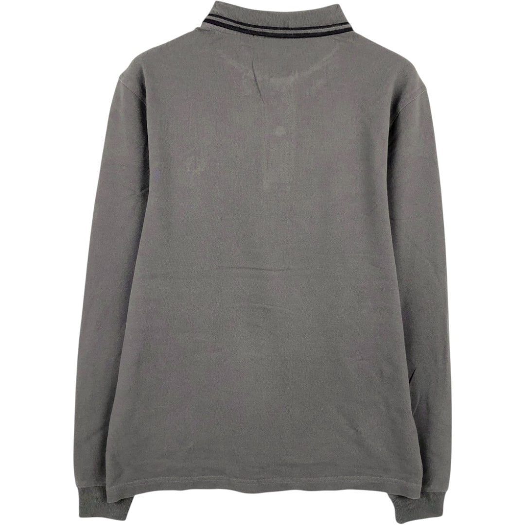Fred Perry long-sleeved polo shirt, men's size M (approx.) cotton Charcoal Vintage Second Hand