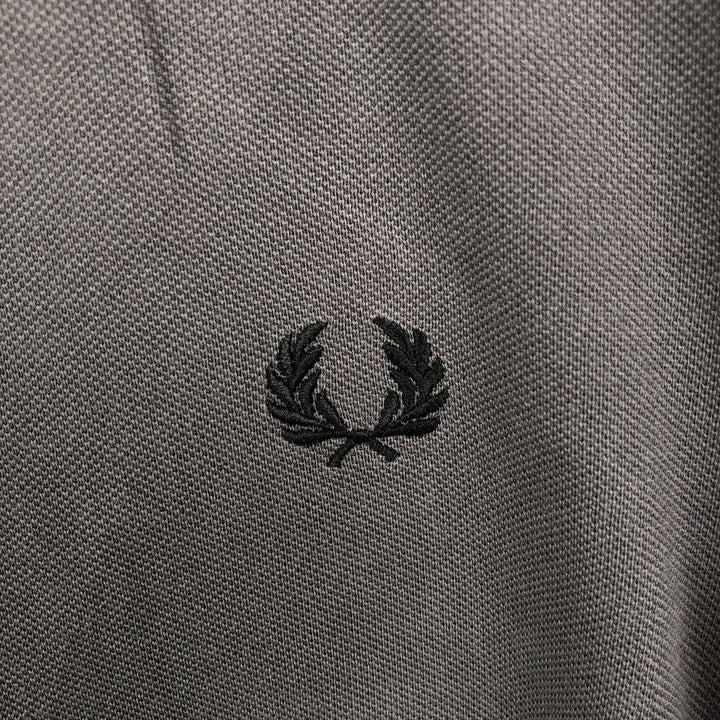 Fred Perry long-sleeved polo shirt, men's size M (approx.) cotton Charcoal Vintage Second Hand