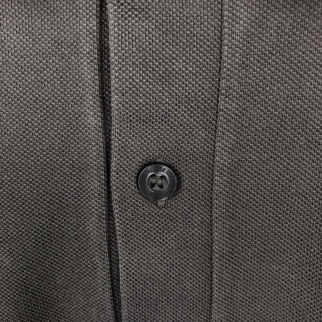 Fred Perry long-sleeved polo shirt, men's size M (approx.) cotton Charcoal Vintage Second Hand