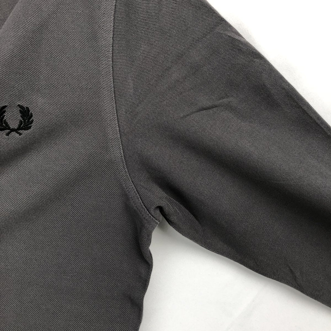 Fred Perry long-sleeved polo shirt, men's size M (approx.) cotton Charcoal Vintage Second Hand