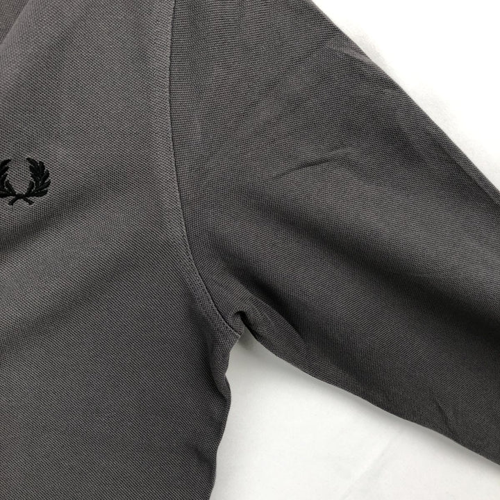 Fred Perry long-sleeved polo shirt, men's size M (approx.) cotton Charcoal Vintage Second Hand