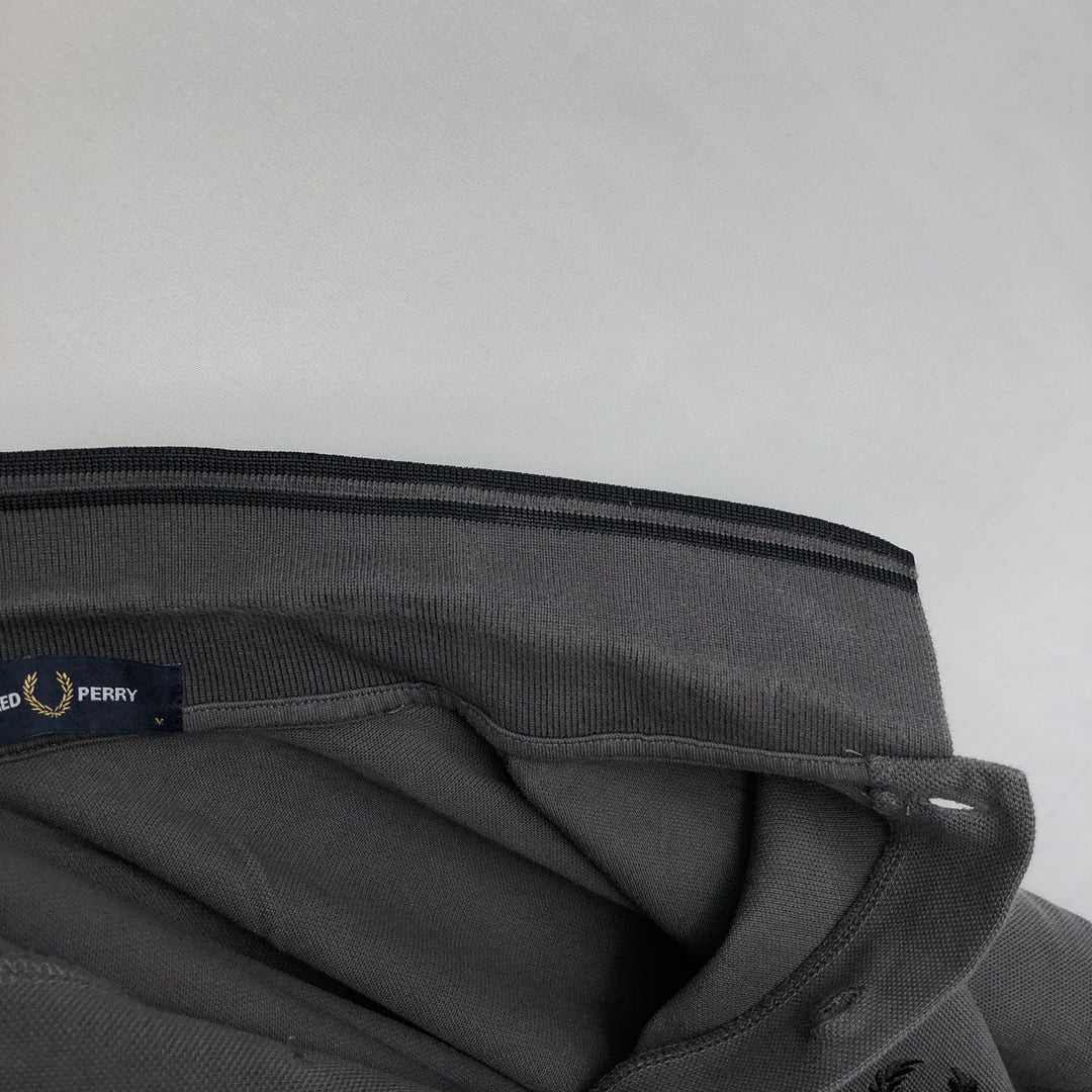 Fred Perry long-sleeved polo shirt, men's size M (approx.) cotton Charcoal Vintage Second Hand