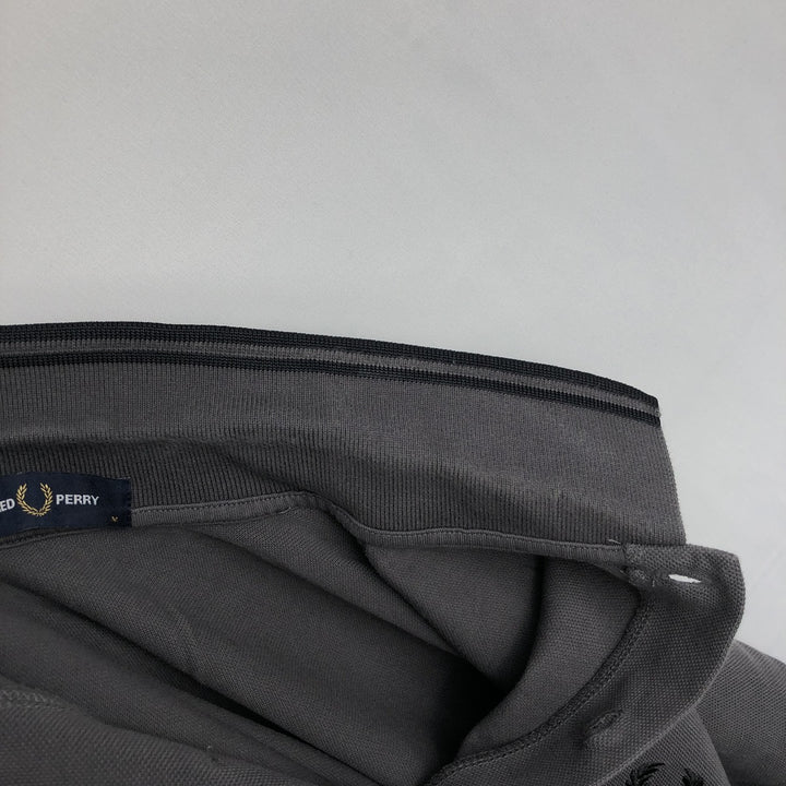 Fred Perry long-sleeved polo shirt, men's size M (approx.) cotton Charcoal Vintage Second Hand