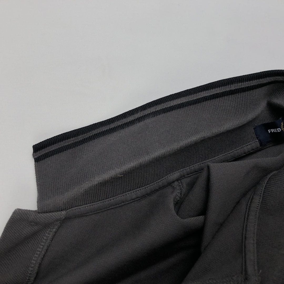 Fred Perry long-sleeved polo shirt, men's size M (approx.) cotton Charcoal Vintage Second Hand