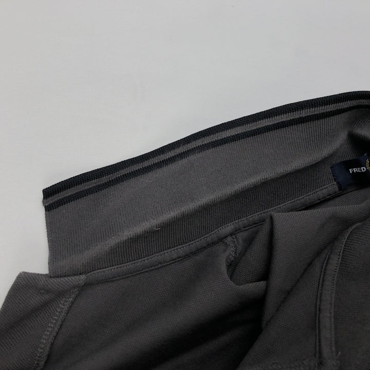 Fred Perry long-sleeved polo shirt, men's size M (approx.) cotton Charcoal Vintage Second Hand