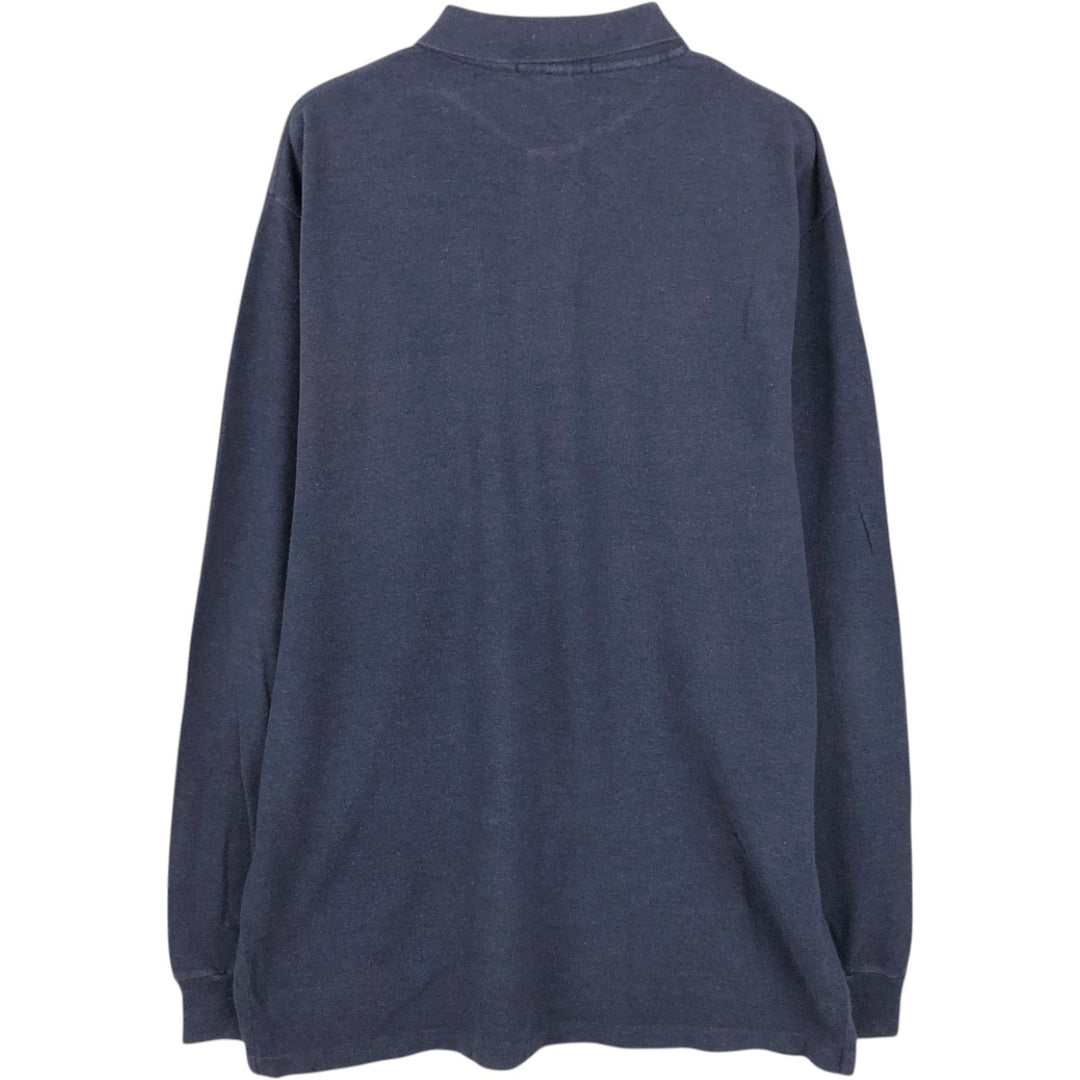 Ralph Lauren POLO by Ralph Lauren long sleeve polo shirt, men's XL size cotton navy blue type Vintage Second Hand