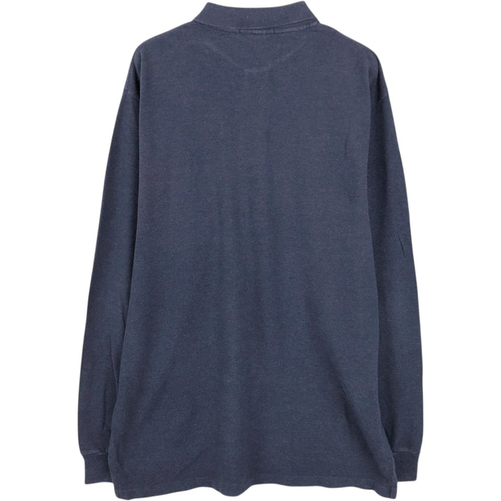 Ralph Lauren POLO by Ralph Lauren long sleeve polo shirt, men's XL size cotton navy blue type Vintage Second Hand