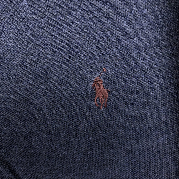 Ralph Lauren POLO by Ralph Lauren long sleeve polo shirt, men's XL size cotton navy blue type Vintage Second Hand
