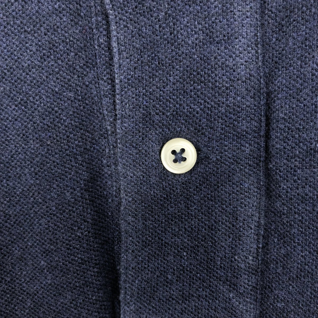 Ralph Lauren POLO by Ralph Lauren long sleeve polo shirt, men's XL size cotton navy blue type Vintage Second Hand