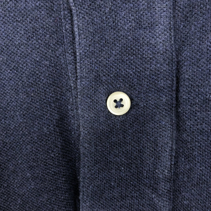 Ralph Lauren POLO by Ralph Lauren long sleeve polo shirt, men's XL size cotton navy blue type Vintage Second Hand
