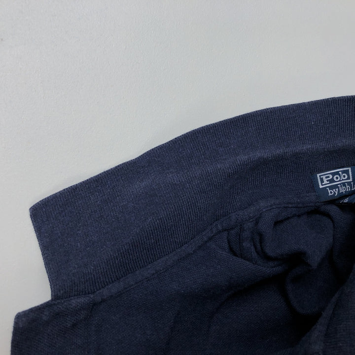 Ralph Lauren POLO by Ralph Lauren long sleeve polo shirt, men's XL size cotton navy blue type Vintage Second Hand