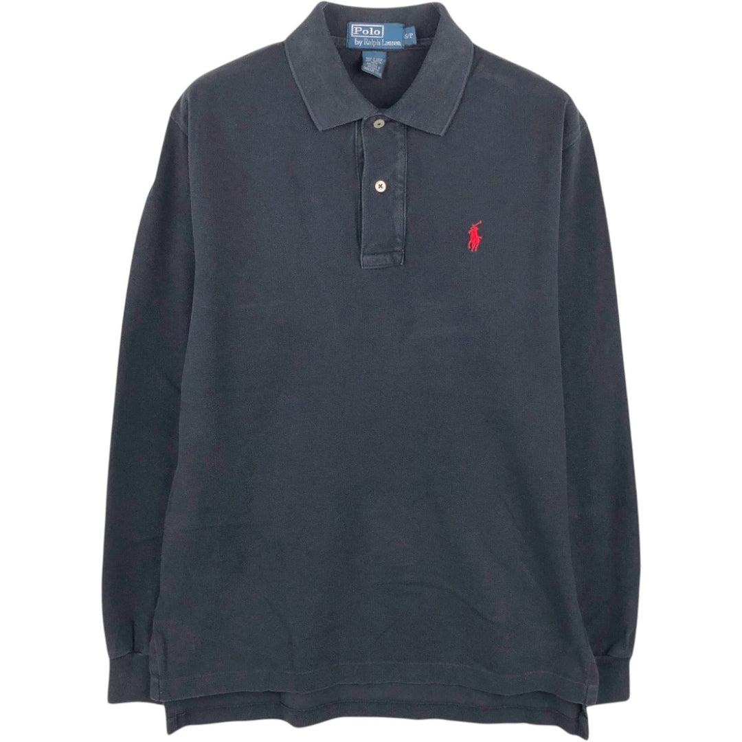 Ralph Lauren POLO by Ralph Lauren long sleeve polo shirt, men's size S cotton black type Vintage Second Hand
