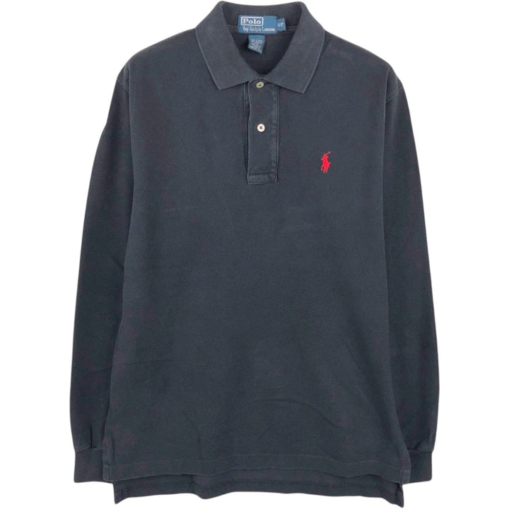 Ralph Lauren POLO by Ralph Lauren long sleeve polo shirt, men's size S cotton black type Vintage Second Hand