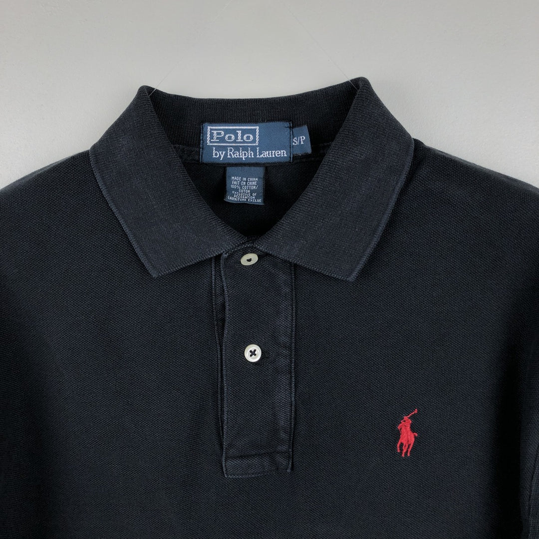 Ralph Lauren POLO by Ralph Lauren long sleeve polo shirt, men's size S cotton black type Vintage Second Hand