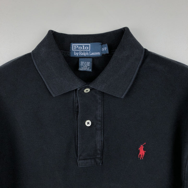 Ralph Lauren POLO by Ralph Lauren long sleeve polo shirt, men's size S cotton black type Vintage Second Hand