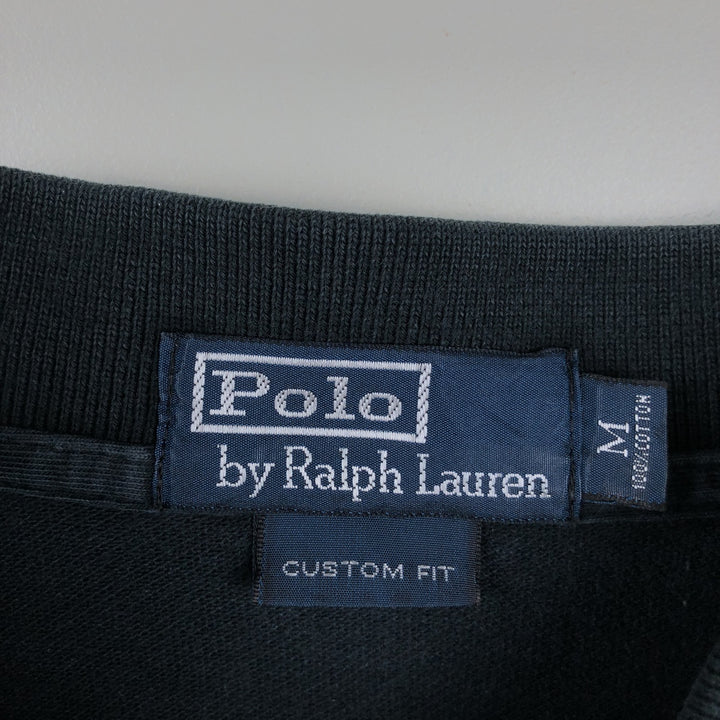 Ralph Lauren POLO by Ralph Lauren CUSTOM FIT long sleeve polo shirt, men's size M cotton black type Vintage Second Hand