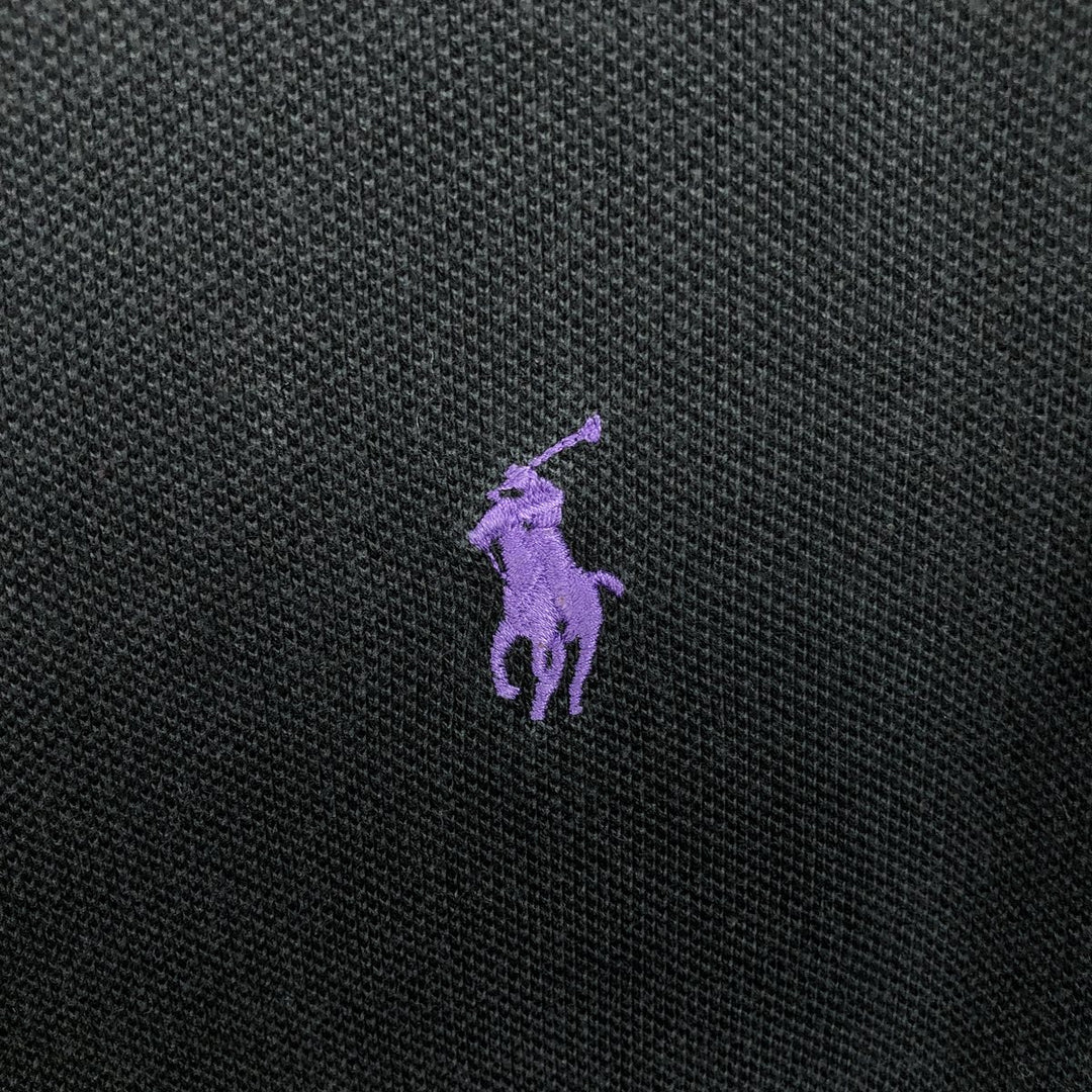 Ralph Lauren POLO by Ralph Lauren CUSTOM FIT long sleeve polo shirt, men's size M cotton black type Vintage Second Hand