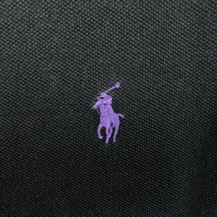 Ralph Lauren POLO by Ralph Lauren CUSTOM FIT long sleeve polo shirt, men's size M cotton black type Vintage Second Hand