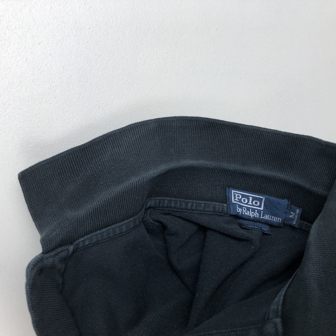 Ralph Lauren POLO by Ralph Lauren CUSTOM FIT long sleeve polo shirt, men's size M cotton black type Vintage Second Hand
