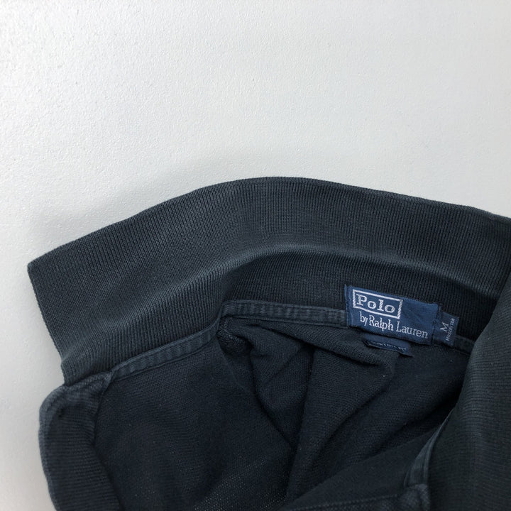 Ralph Lauren POLO by Ralph Lauren CUSTOM FIT long sleeve polo shirt, men's size M cotton black type Vintage Second Hand