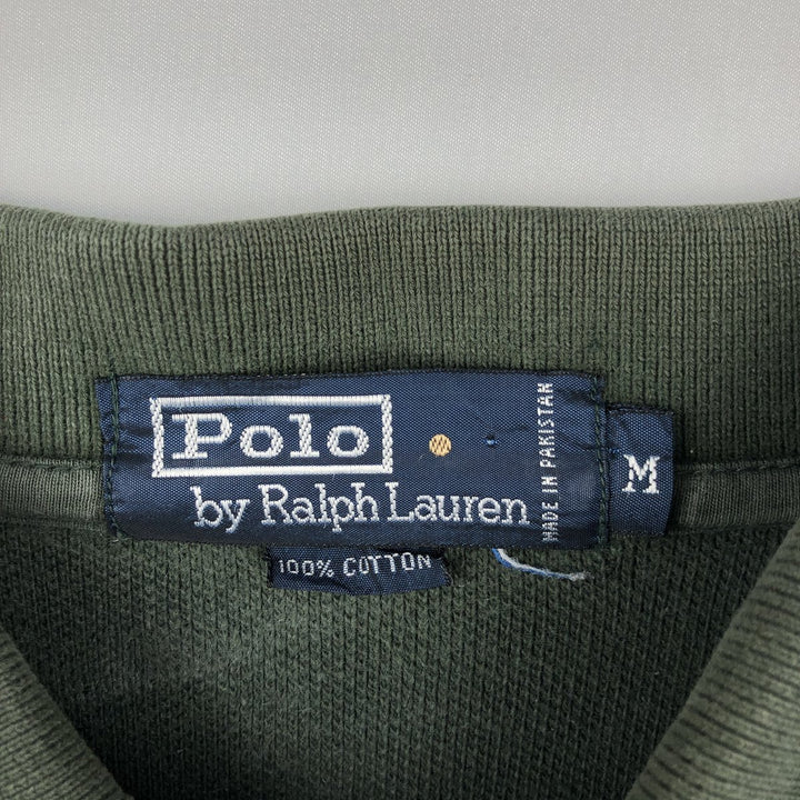 Ralph Lauren POLO by Ralph Lauren long sleeve polo shirt, men's size M cotton green type Vintage Second Hand