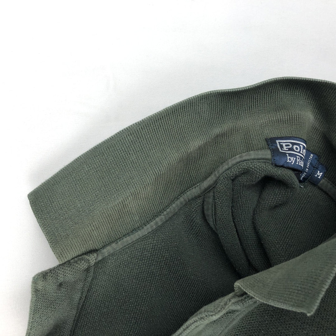 Ralph Lauren POLO by Ralph Lauren long sleeve polo shirt, men's size M cotton green type Vintage Second Hand