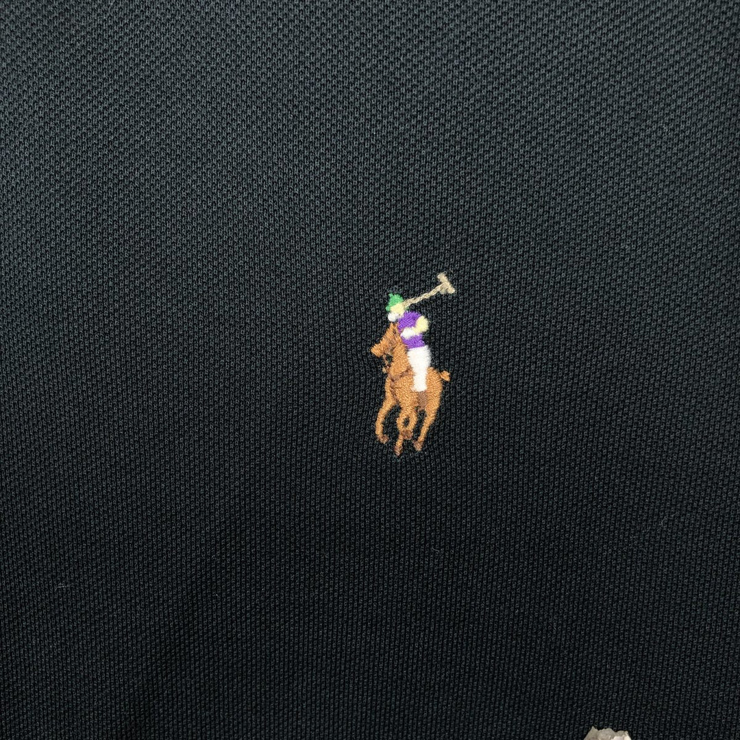 Ralph Lauren POLO by Ralph Lauren long sleeve polo shirt, men's XL size Pima Cotton black type Vintage Second Hand