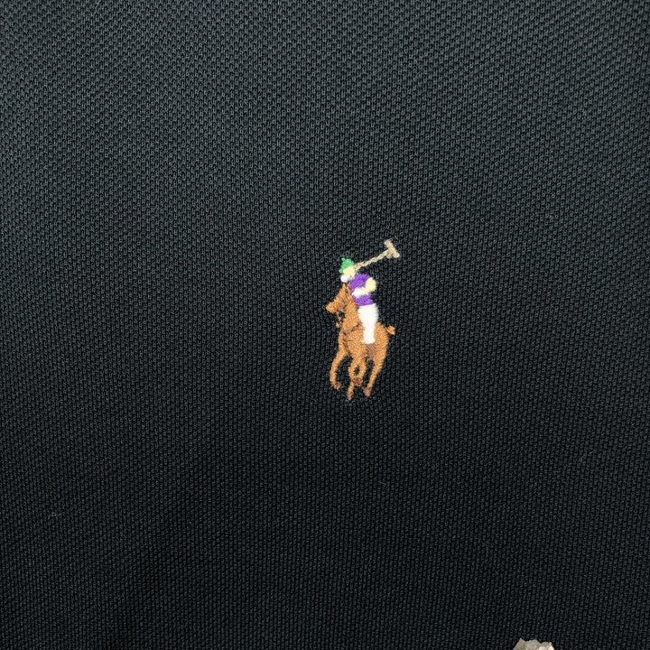 Ralph Lauren POLO by Ralph Lauren long sleeve polo shirt, men's XL size Pima Cotton black type Vintage Second Hand