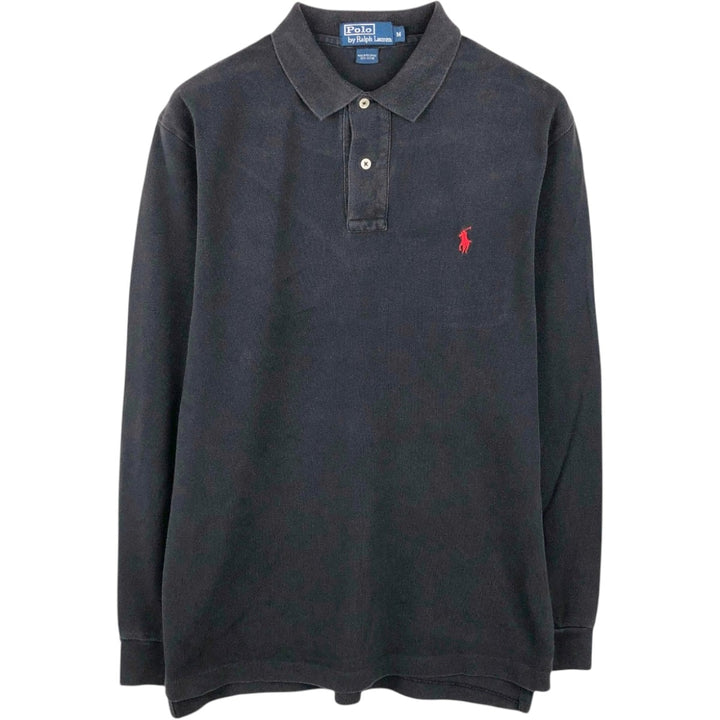 Ralph Lauren POLO by Ralph Lauren long sleeve polo shirt, men's size M cotton black type Vintage Second Hand