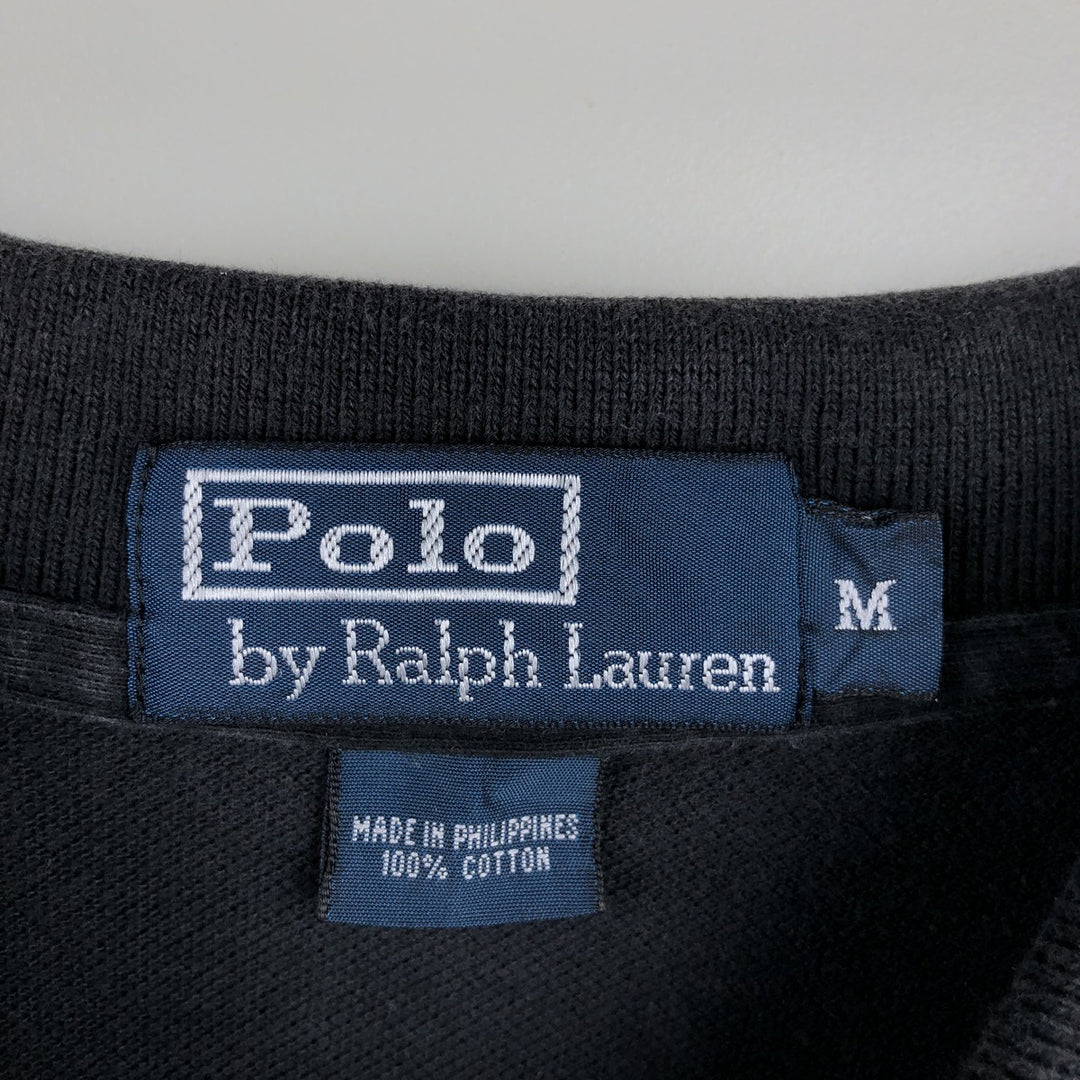 Ralph Lauren POLO by Ralph Lauren long sleeve polo shirt, men's size M cotton black type Vintage Second Hand