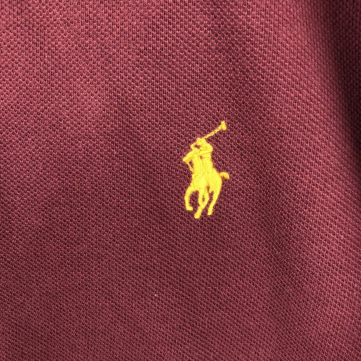 Ralph Lauren POLO by Ralph Lauren long sleeve polo shirt, men's XL size cotton Red type red-purple Vintage Second Hand