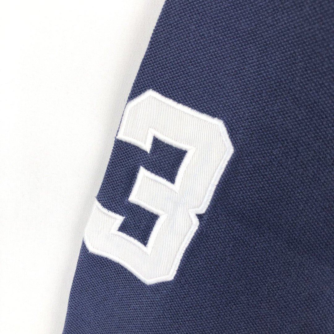 Ralph Lauren POLO by Ralph Lauren CUSTOM FIT Big Pony Long-Sleeve Polo Shirt, Men's Size XL (approx.) cotton navy blue type Vintage Second Hand