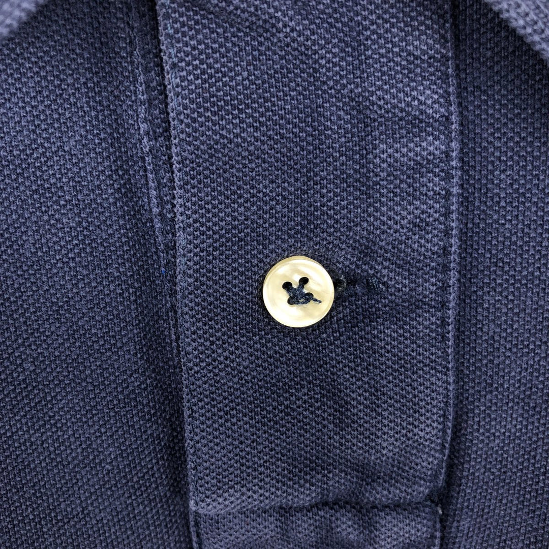 Ralph Lauren POLO by Ralph Lauren CUSTOM FIT Big Pony Long-Sleeve Polo Shirt, Men's Size XL (approx.) cotton navy blue type Vintage Second Hand
