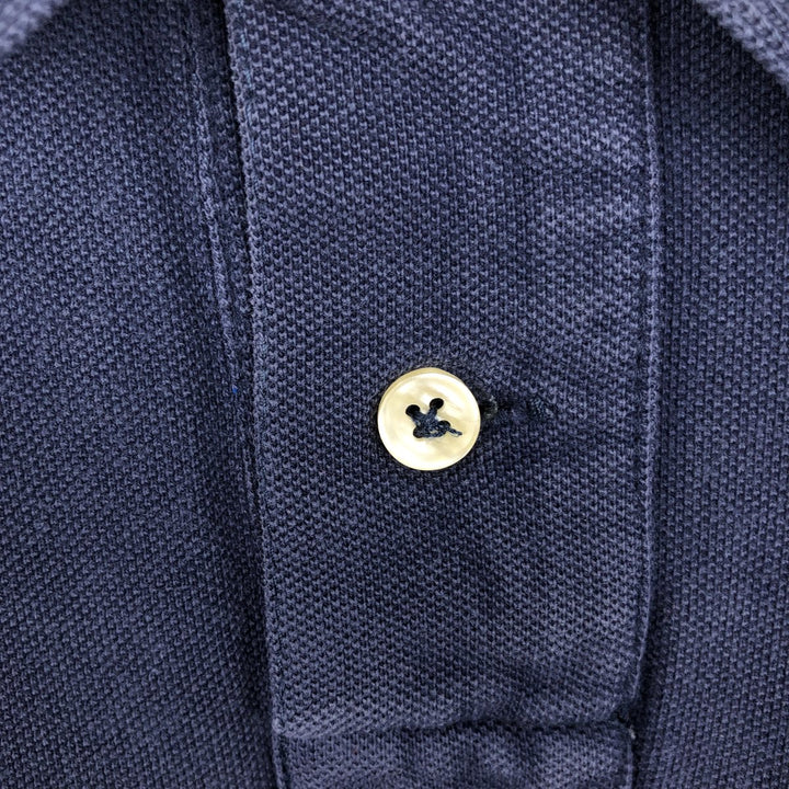 Ralph Lauren POLO by Ralph Lauren CUSTOM FIT Big Pony Long-Sleeve Polo Shirt, Men's Size XL (approx.) cotton navy blue type Vintage Second Hand