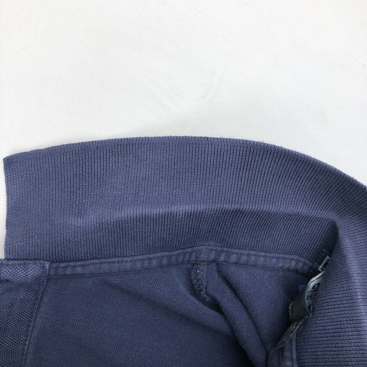 Ralph Lauren POLO by Ralph Lauren CUSTOM FIT Big Pony Long-Sleeve Polo Shirt, Men's Size XL (approx.) cotton navy blue type Vintage Second Hand