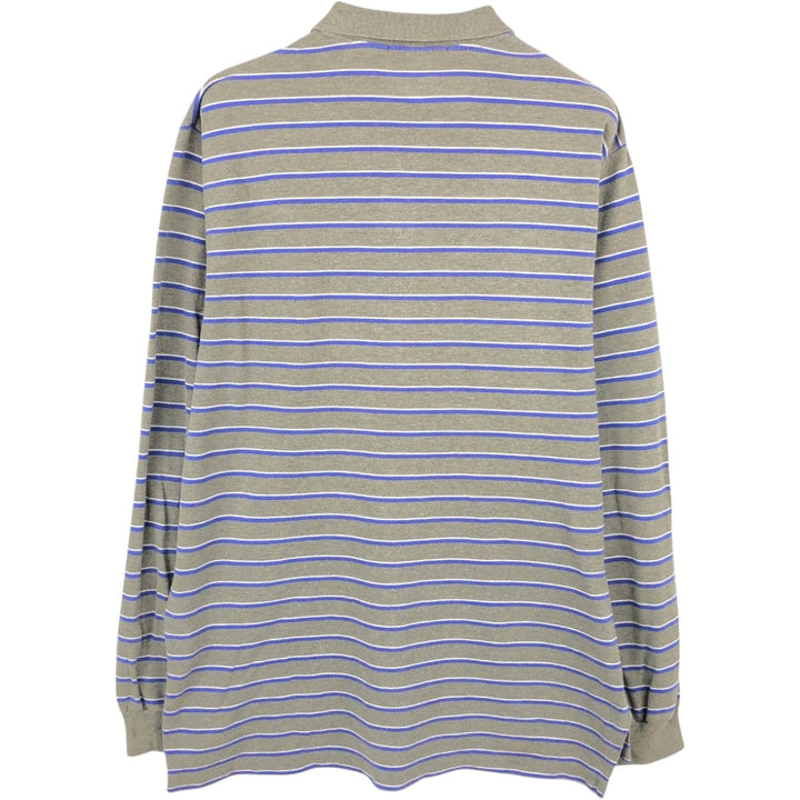 Ralph Lauren POLO SPORT Multi-stripe Long-Sleeve Polo Shirt, Men's Size XL (approx.) cotton gray type Vintage Second Hand