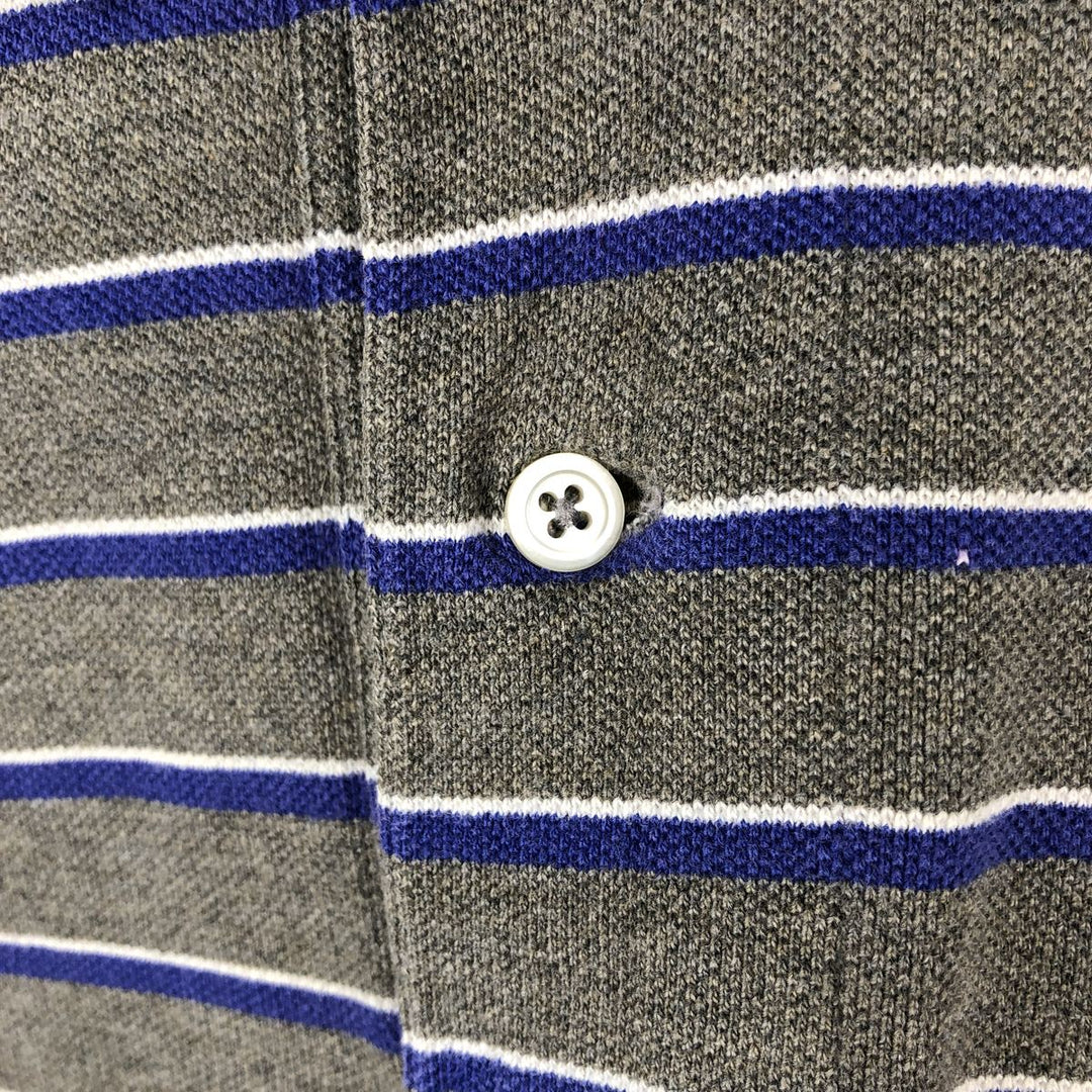 Ralph Lauren POLO SPORT Multi-stripe Long-Sleeve Polo Shirt, Men's Size XL (approx.) cotton gray type Vintage Second Hand